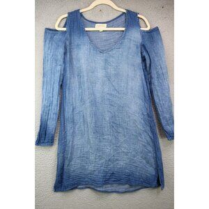 Cloth and Stone Cold Shoulder Long Sleeve Gauzy Dress-Size Small